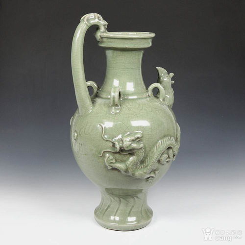 中國(guó)古董水壺陶器陶瓷龍鳳瓷器