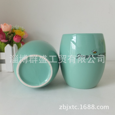 【廠家直銷九蜂堂廣告促銷杯 迷你色釉陶瓷杯 禮品馬克杯】?jī)r(jià)格,廠家,圖片,杯子,淄博群盛工貿(mào)-